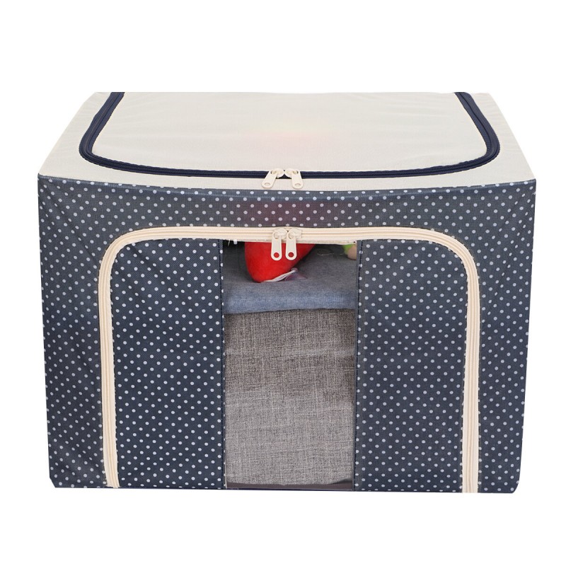 Storage Bags 72L Large Blanket Clothes Organization Containers Bedding Comforters Foldable Organizer Stainless Frame Reinforced 