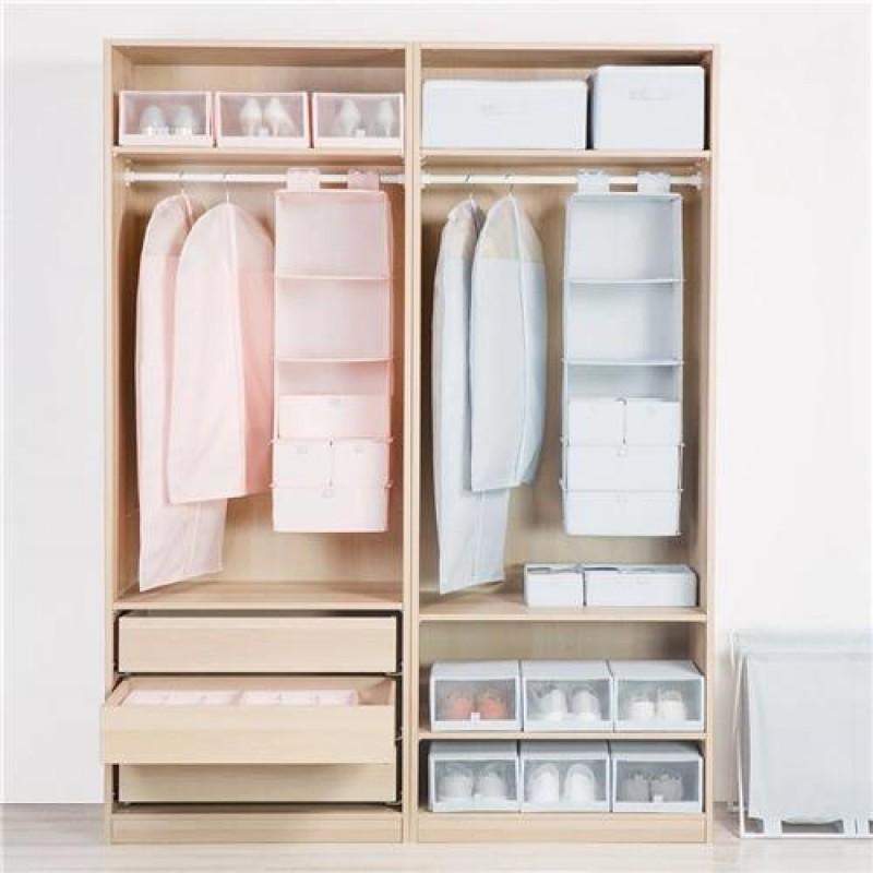  2PCS Shoe Storage Box From Xiaomi Youpin Save Space Tidy Foldable Shoe Organiser Box Storage Baskets  - Pink