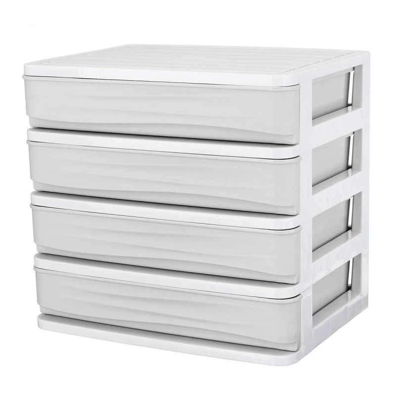 1/2/3/4 Tiers Multilayer Drawer Type Makeup Box Cosmetic Makeup Box  Desktop Organizer Storage Box Display Box - Gray