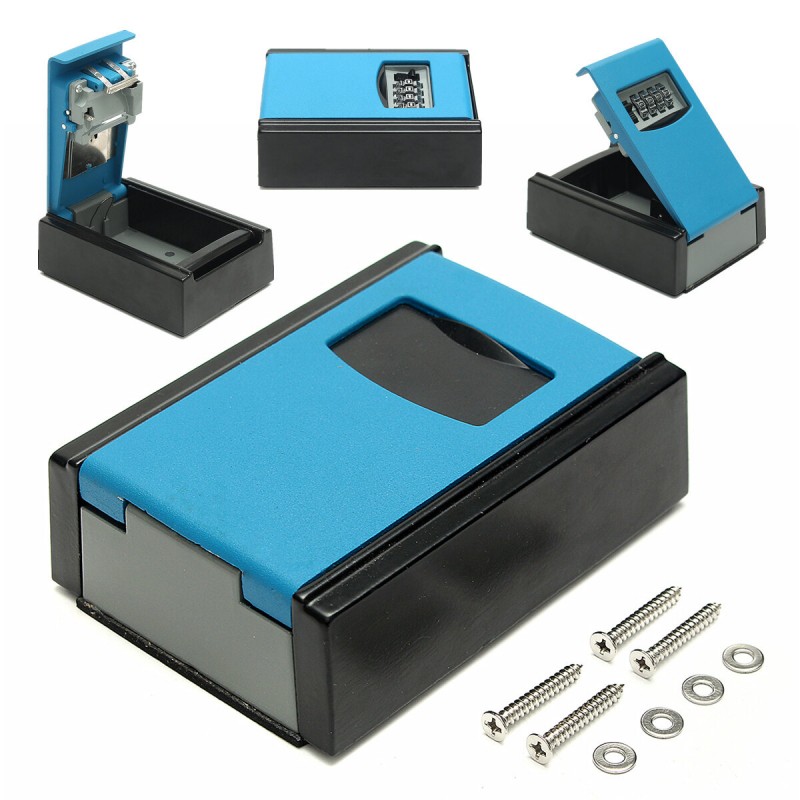 Alumium Alloy Blue 4-digit Key Parts  Storage Box