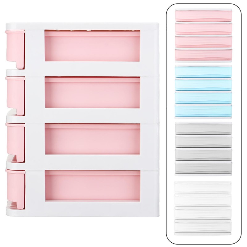 1/2/3/4 Tiers Multilayer Drawer Type Makeup Box Cosmetic Makeup Box  Desktop Organizer Storage Box Display Box - Gray