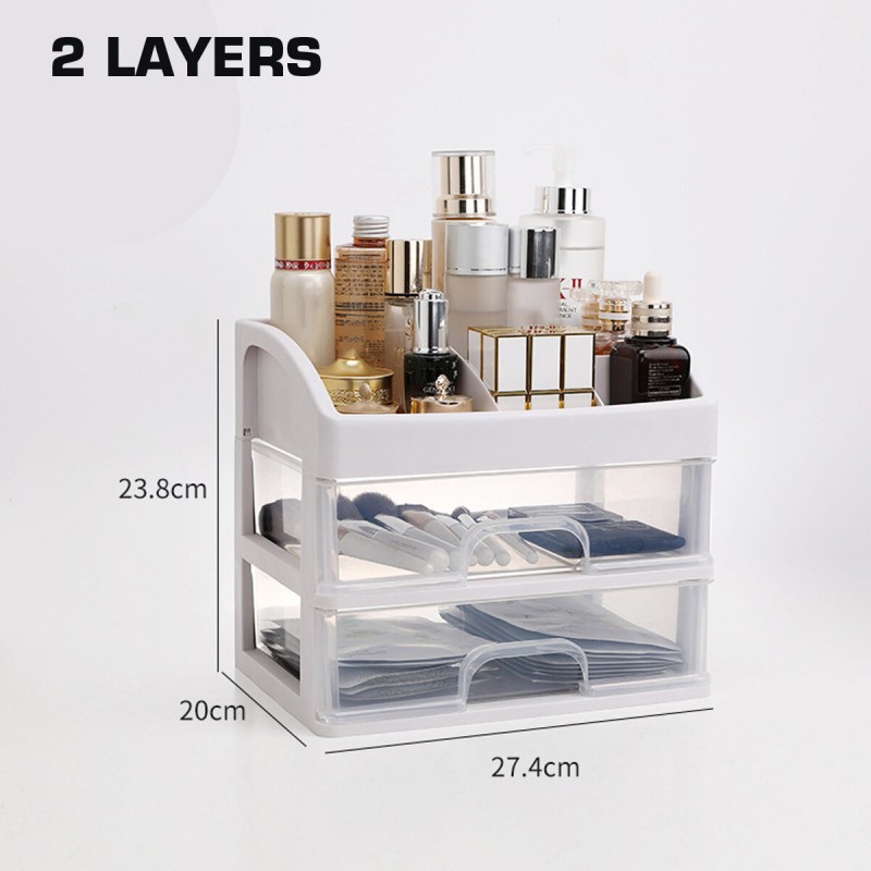 Large Multipurpose Makeup Cosmetic Jewelry Storage Box Drawer Organizer Case Display for Dormitory Bathroom - Type 1