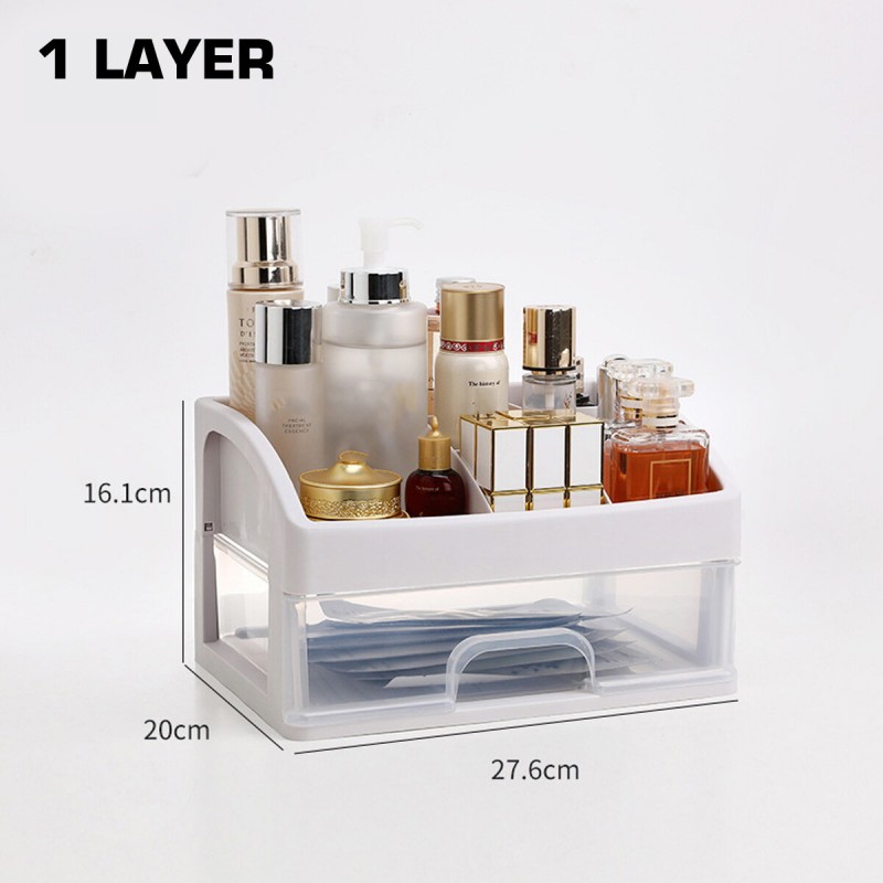 Large Multipurpose Makeup Cosmetic Jewelry Storage Box Drawer Organizer Case Display for Dormitory Bathroom - Type 1