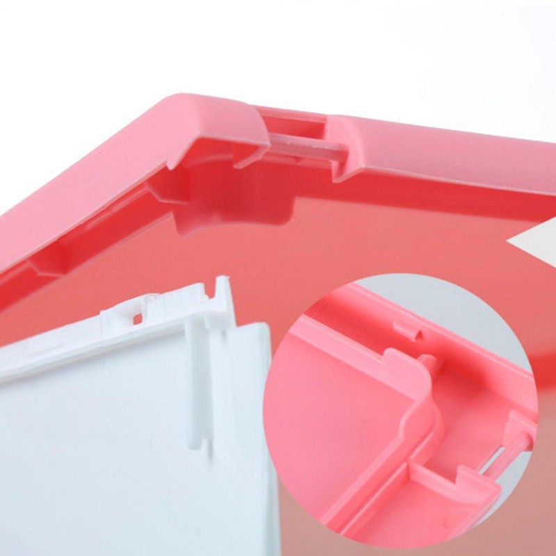 Plastic Clear Drawer Home Shoe Storage Box Stackable Organiser Foldable Case Shoe Racks -  Pink
