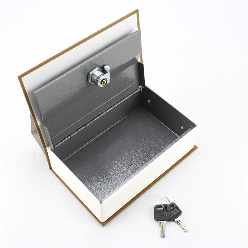 Metal Steel Cash Secure Hidden English Dictionary Money Box Coin Storage Box Secret Piggy Bank - S Blue