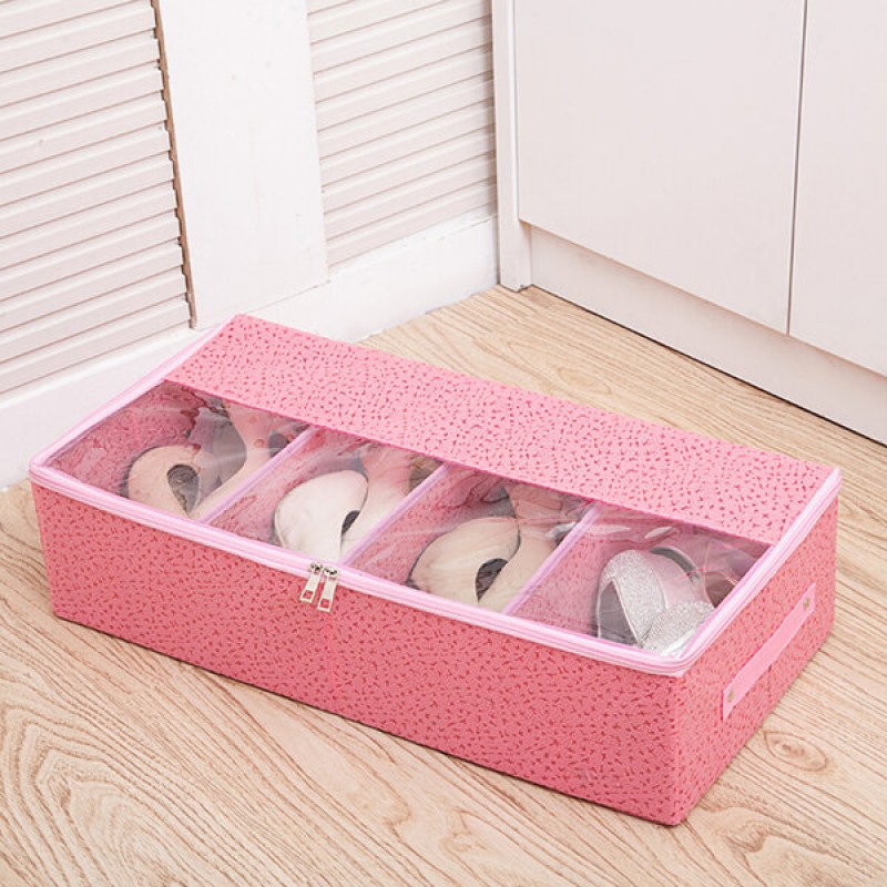 Foldable Thickening Shoes Organizer Transparent Boots Storage Bag Clothes Storage Bag - Purple