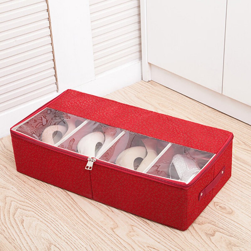 Foldable Thickening Shoes Organizer Transparent Boots Storage Bag Clothes Storage Bag - Purple