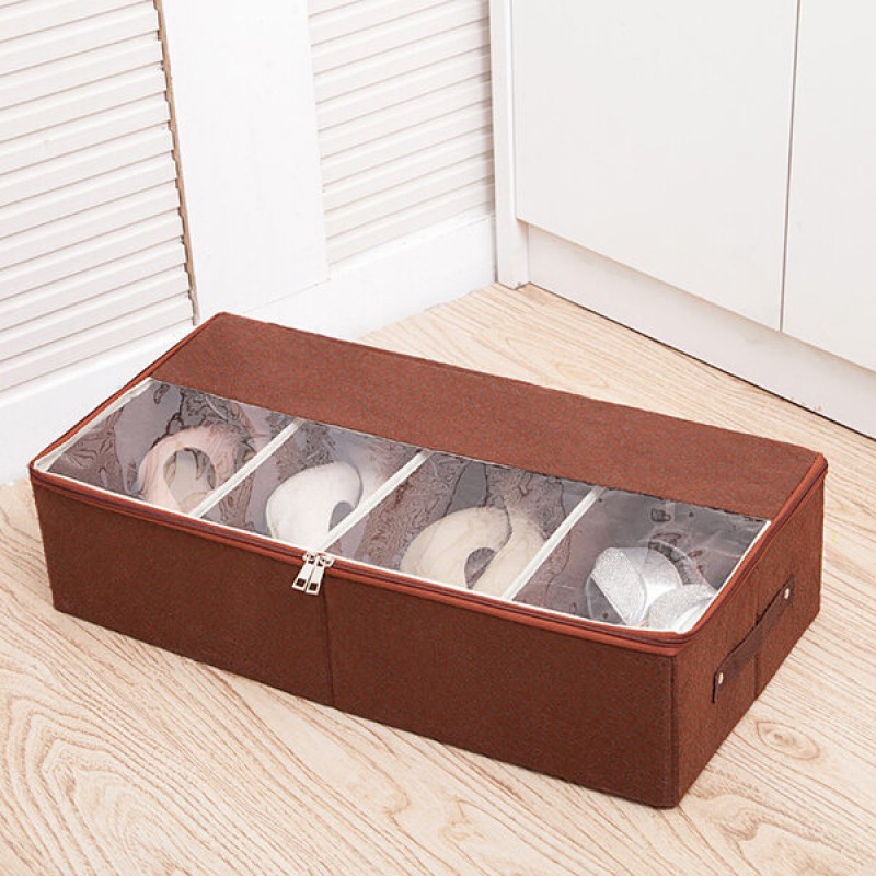 Foldable Thickening Shoes Organizer Transparent Boots Storage Bag Clothes Storage Bag - Purple