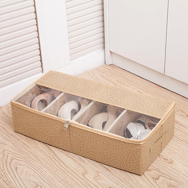 Foldable Thickening Shoes Organizer Transparent Boots Storage Bag Clothes Storage Bag - Purple