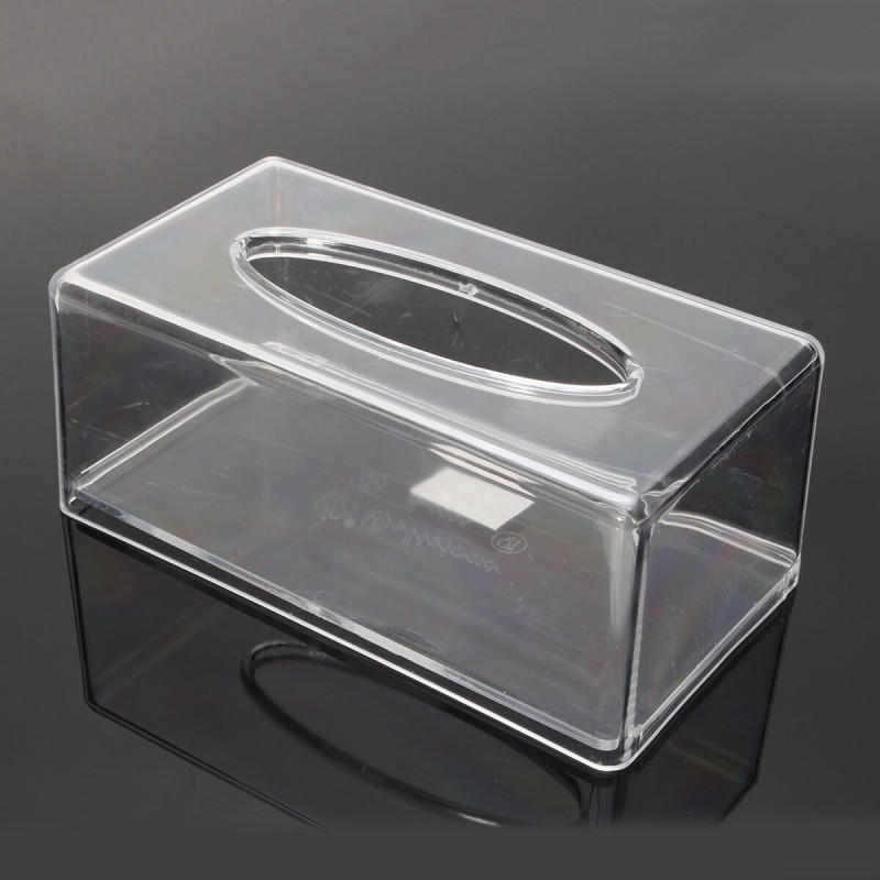 Acrylic Clear Transparent Tissue Box Cover Rectangular Holder Paper Storage Case