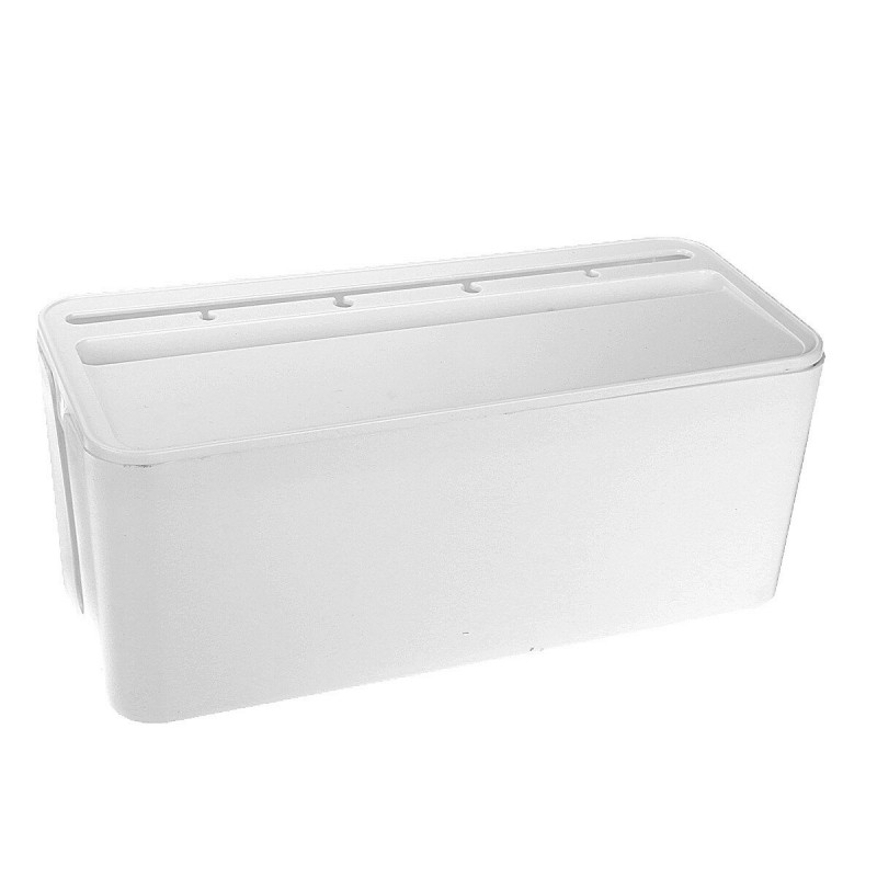 Cable Storage Box Case Wire Management Power Plug Cord Socket Safety Desktop Organizer - White