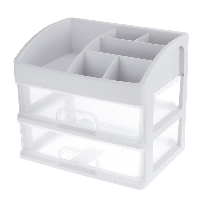 1/2/3 Layers Clear Desktop Comestics Makeup Storage Drawer Organizer Box Container - D.