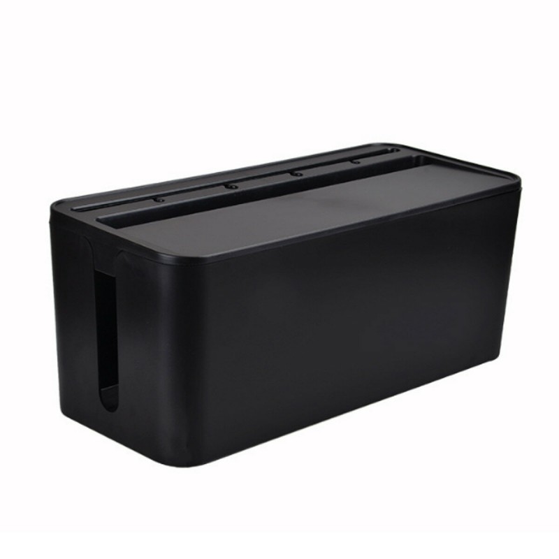 Cable Storage Box Case Wire Management Power Plug Cord Socket Safety Desktop Organizer - White