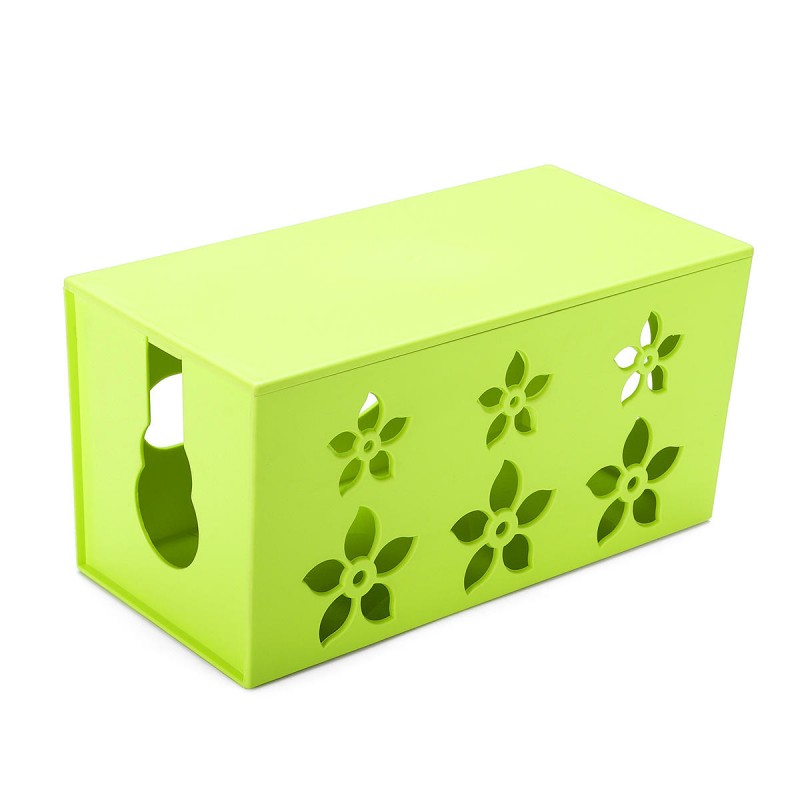 Safety Cable Wire Cord Anti-dust Storage Box Plug Socket Organizer Boxes Hollow Plastic Storage Box - Green S