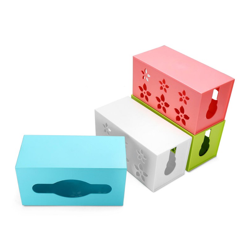 Safety Cable Wire Cord Anti-dust Storage Box Plug Socket Organizer Boxes Hollow Plastic Storage Box - Green S