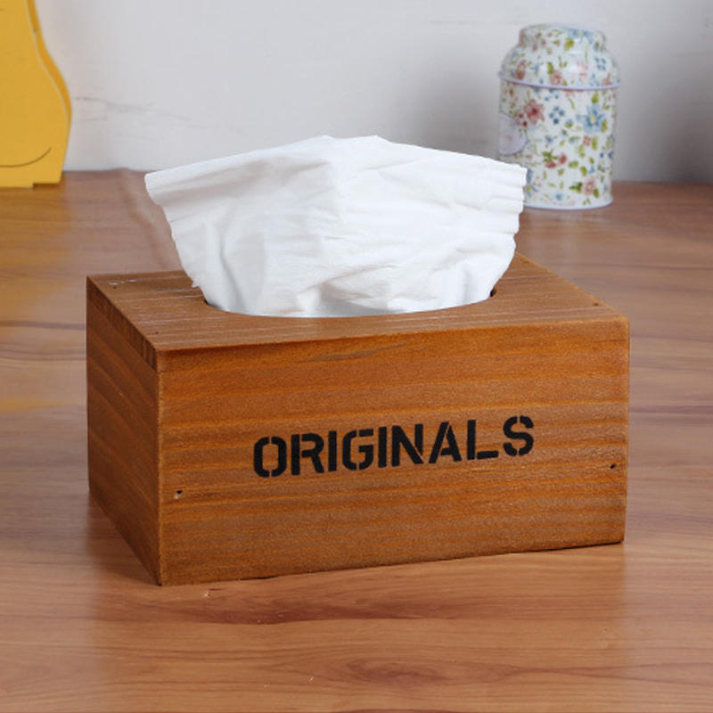 Wooden Antique Vintage Tissue Box Crafted Paper Ho...