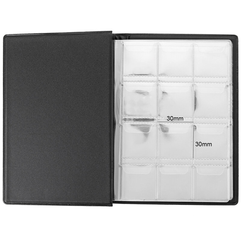 120 Coins Holders 3 Colors Collecting Collection Storage Money Coin Album Book Pockets Christmas Gifts - Black