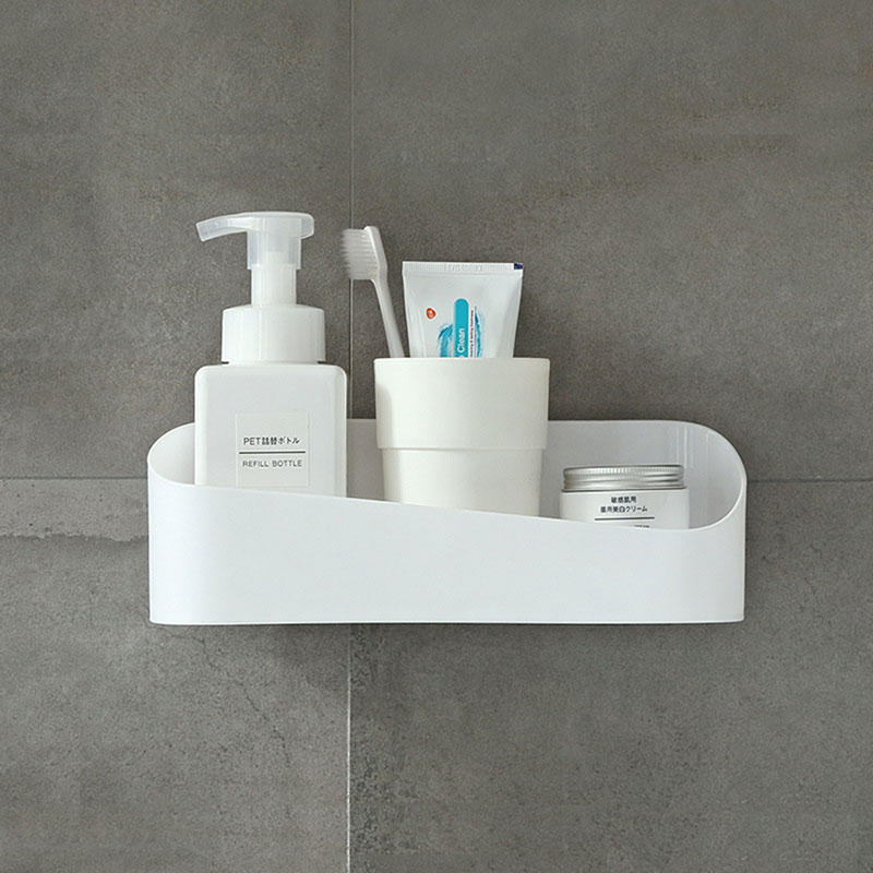 Irregular Art Geometrical Style Bathroom Kitchen Storage Container Shelf Cosmetics Collection Box Wall Powerful Paste Saving Spa