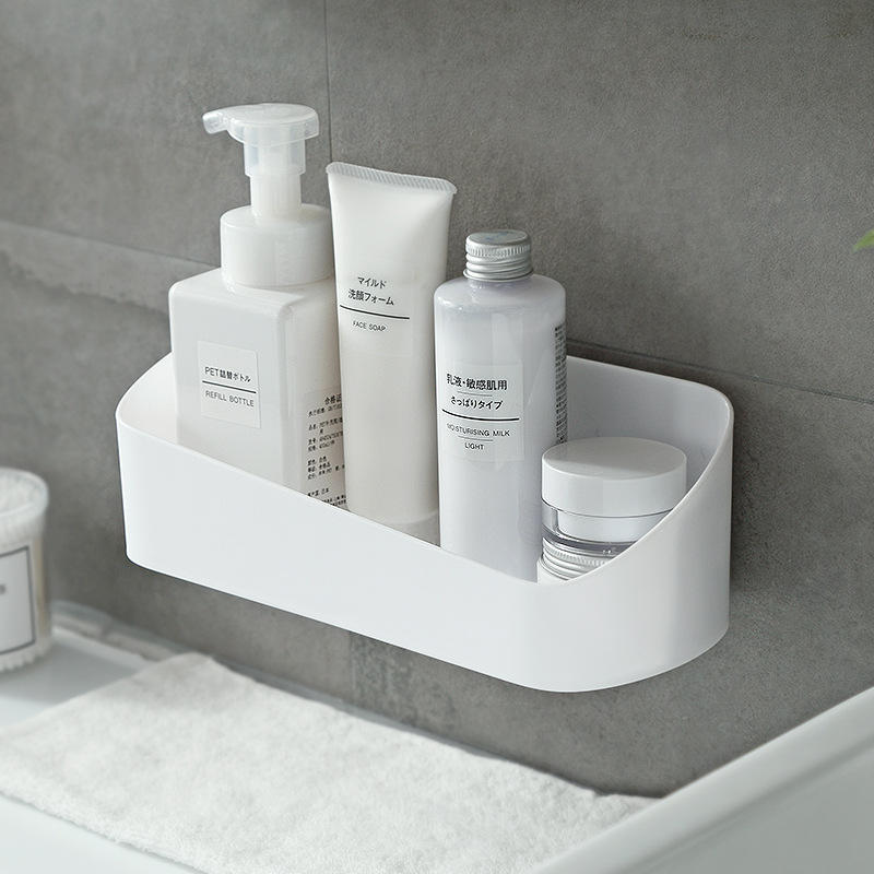 Irregular Art Geometrical Style Bathroom Kitchen Storage Container Shelf Cosmetics Collection Box Wall Powerful Paste Saving Spa