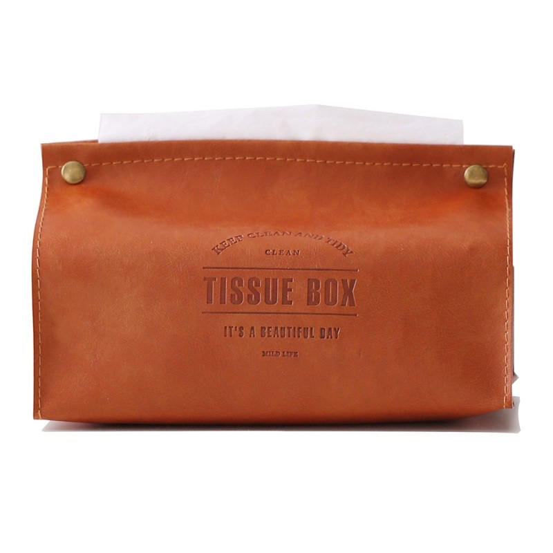 Leather Tissue Holder Print Design Multi-color Paper Box Car Bedroom Living Room Household Towel Boxes -  Pink
