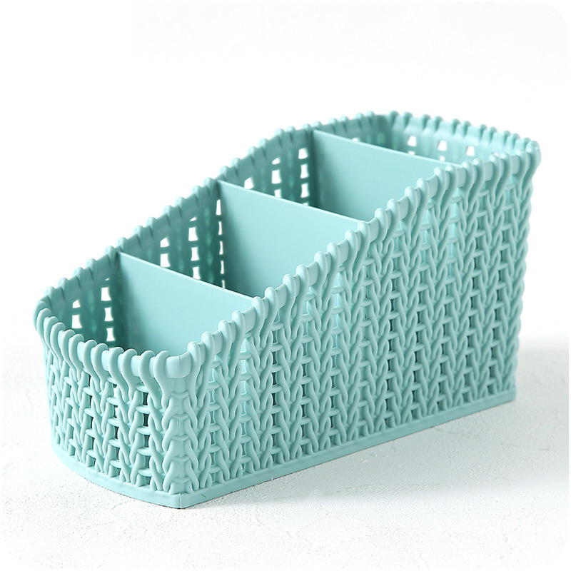 Cosmetic Storage Baskets Office Kitchen Desktop Storage Consolidation Box Parts Storge - Green