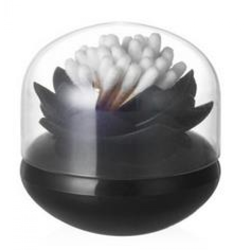 Cotton Swab Holder Toothpick Storage Box Cotton Bud Case Household Organizer Home Decorate - Black