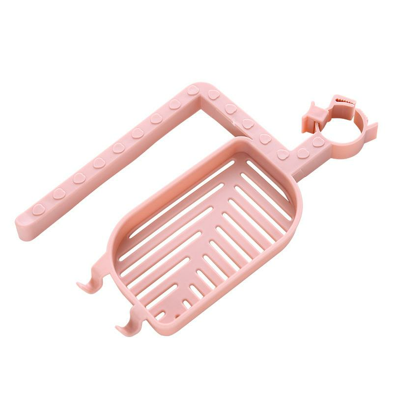 Two in one Water Faucet Asphalt Shelving Soap Box Sink Storage Rack Baskets Household Kitchen Sponge Wipes Asphalt Rack - Blue