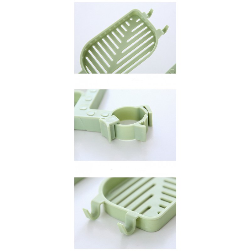 Two in one Water Faucet Asphalt Shelving Soap Box Sink Storage Rack Baskets Household Kitchen Sponge Wipes Asphalt Rack - Blue