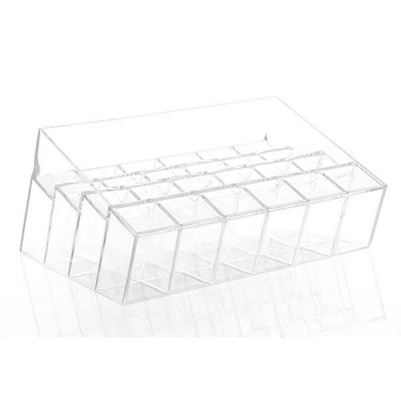 24 Lipstick Holder Display Stand Clear Acrylic Makeup Organizer Sundry Transparent Storge Boxes