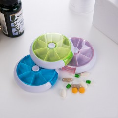 7 Cases Round Pill Box 7 Days Plastic Storage Box ...