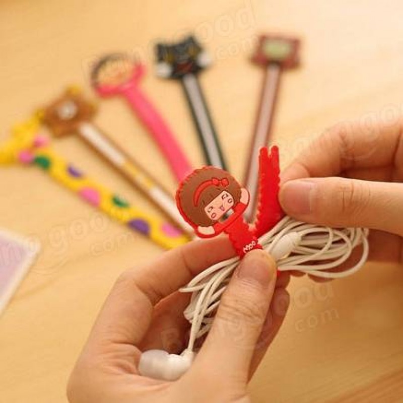 2Pcs Storage Wrap Cable Wire Tidy USB Earphone Winder Sawtooth Organizer Office School Holder - 4