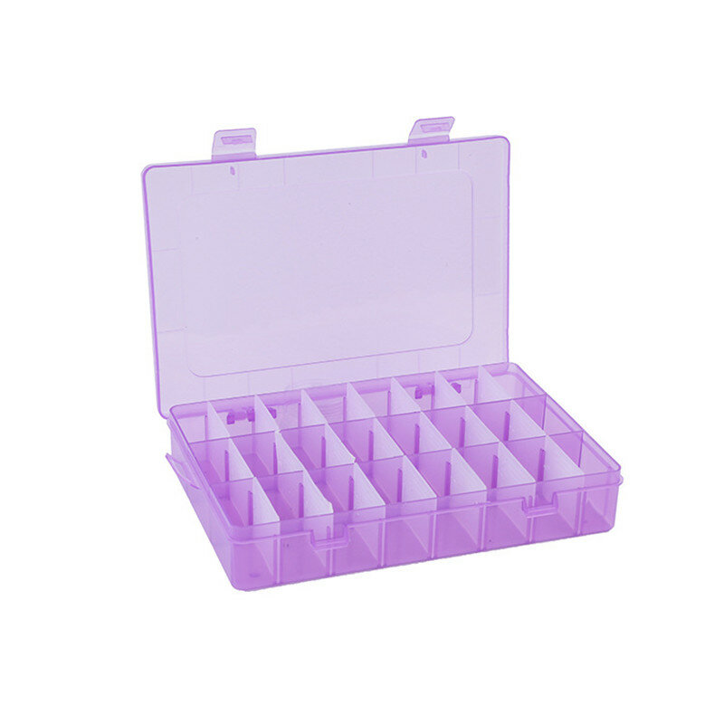 Adjustable 24 Grids Plastic Clear Case Box Parts Storage Box - Orange