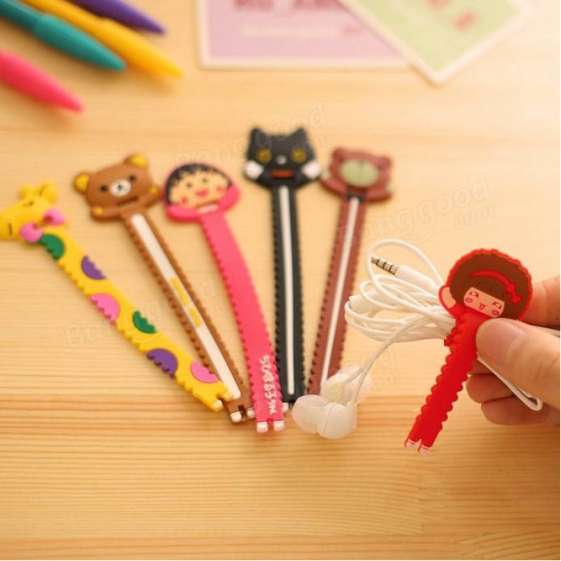 2Pcs Storage Wrap Cable Wire Tidy USB Earphone Winder Sawtooth Organizer Office School Holder - 4