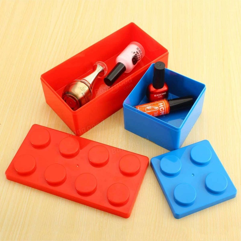 Mini Handy Plastic Jigsaw DIY Superposition Overlay TV Remote Control Cosmetic Bottles Storage Box - L