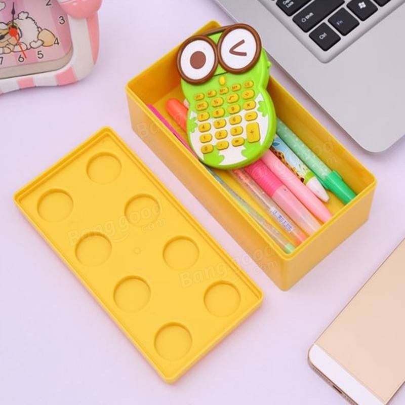 Mini Handy Plastic Jigsaw DIY Superposition Overlay TV Remote Control Cosmetic Bottles Storage Box - L