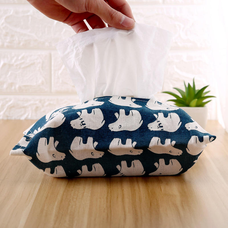 Cotton And Linen Paper Towel Set Cloth Tissue Box Bag - Whale