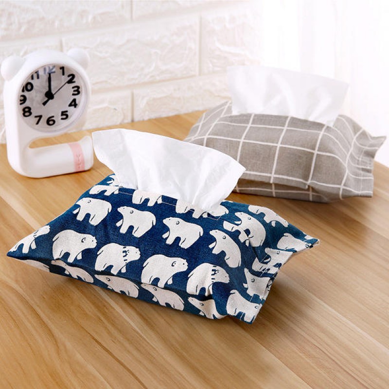 Cotton And Linen Paper Towel Set Cloth Tissue Box Bag - Whale