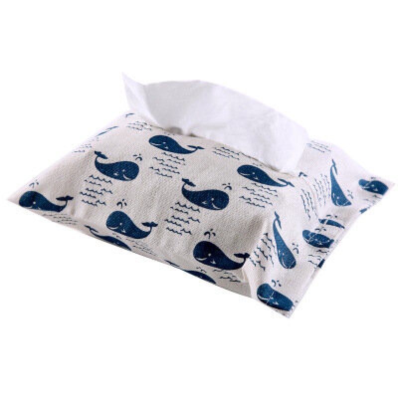 Cotton And Linen Paper Towel Set Cloth Tissue Box Bag - Whale