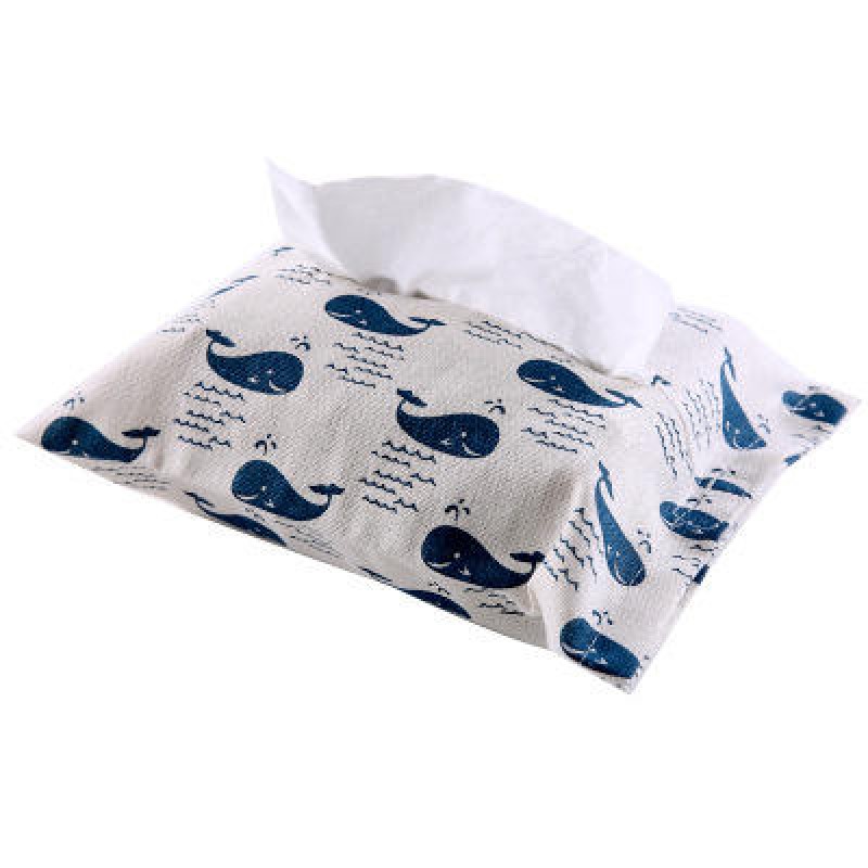 Cotton And Linen Paper Towel Set Cloth Tissue Box Bag - Whale