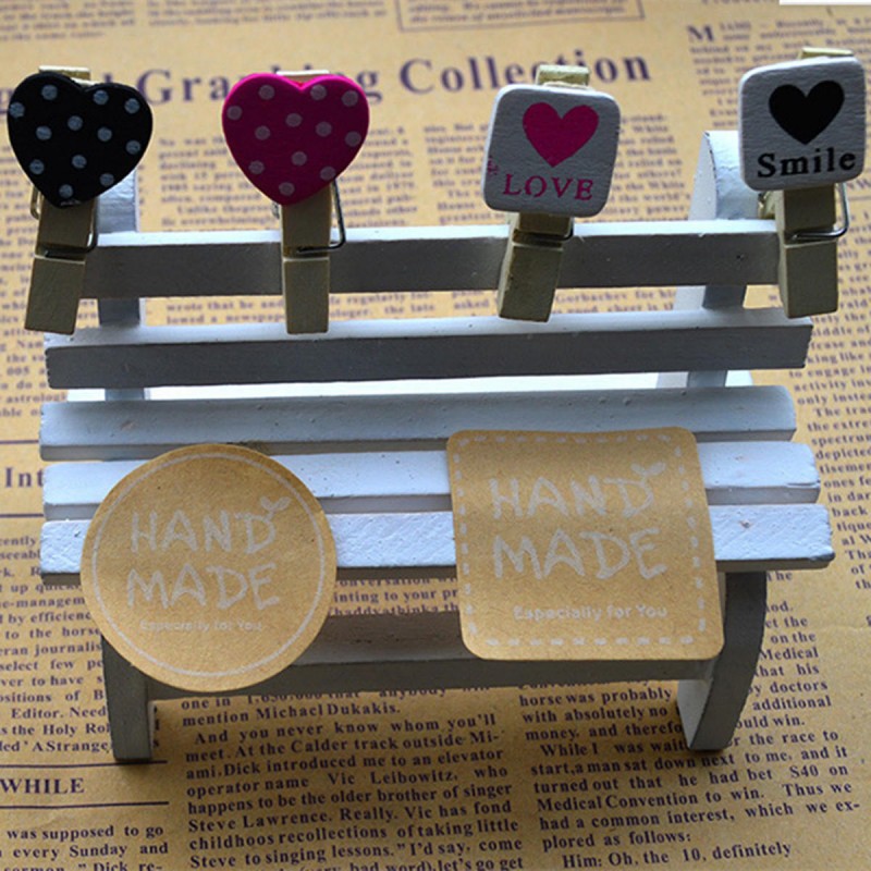 120Pcs Kraft Craft Paper Label Tape Hand Made Seal...