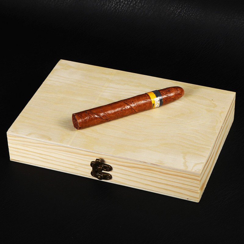Wooden Cigar Box Portable Rectangular Natural wood...