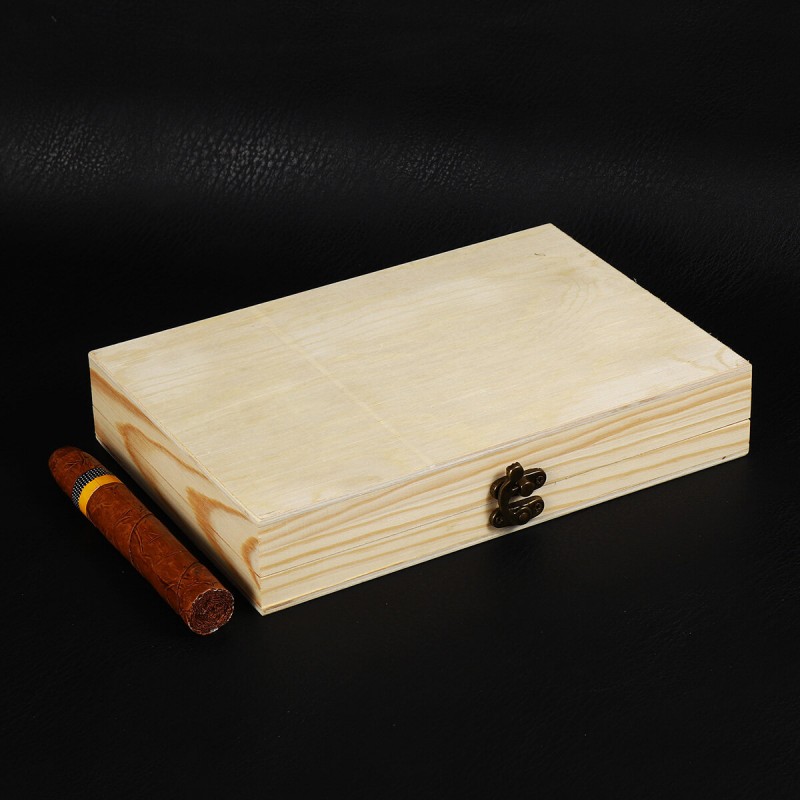 Wooden Cigar Box Portable Rectangular Natural wood packing Storage Case Gift