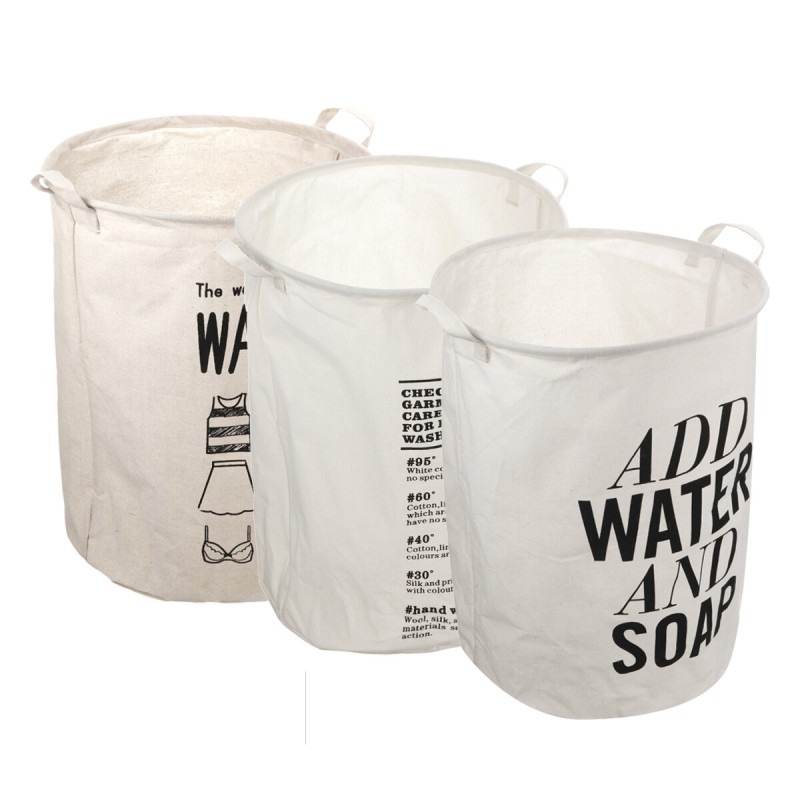 Foldable Laundry Basket Round Cotton Linen Collaps...