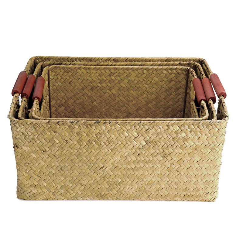 Seagrass Woven Storage Basket Flower Basket Storage Holder Plant Pot Laundry Organizer Bag Garden Decoration - Type B