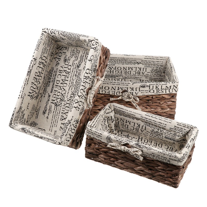 3Pcs Basket Tray Weaving Storage Holder Dinning Ro...