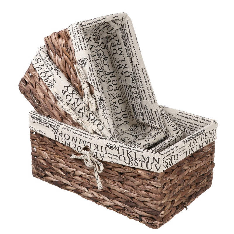 3Pcs Basket Tray Weaving Storage Holder Dinning Room Serving Basket for Food Fruit Cosmetic Storage