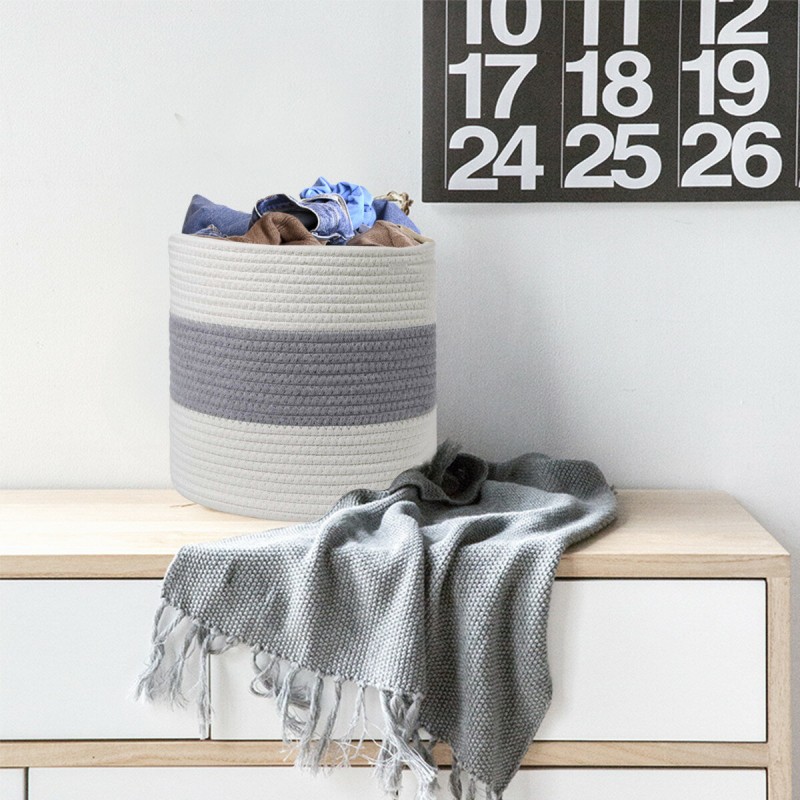 Cotton Woven Storage Basket Flower Plant Pot Vase Household Goods Organizer Bag - Type A