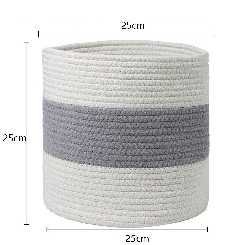 Cotton Woven Storage Basket Flower Plant Pot Vase Household Goods Organizer Bag - Type A