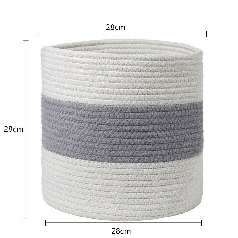 Cotton Woven Storage Basket Flower Plant Pot Vase Household Goods Organizer Bag - Type A