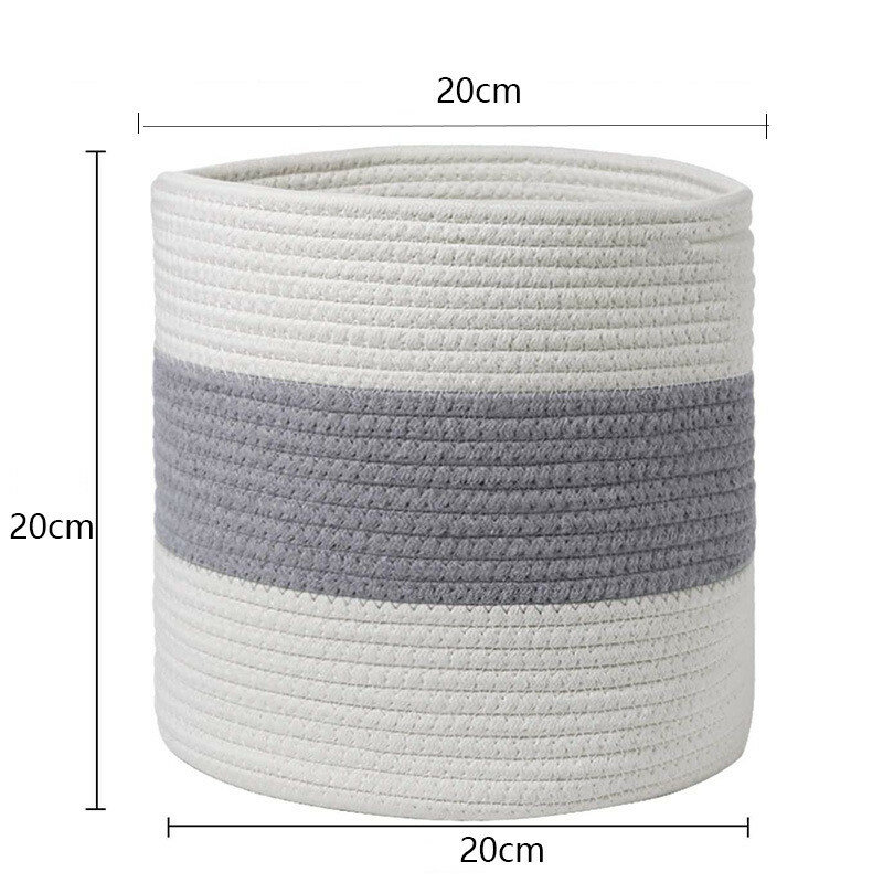 Cotton Woven Storage Basket Flower Plant Pot Vase Household Goods Organizer Bag - Type A